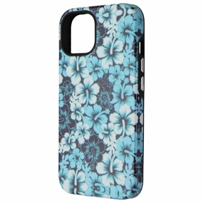 MyBat Pro Fuse Series Case for MagSafe Apple iPhone 14 - Blue Hibiscus Trendy Design
