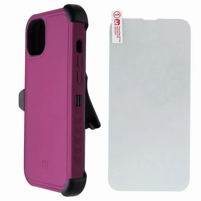 MyBat Pro Maverick Series Case and Holster for Apple iPhone 14 Plus - Plum Modern Build Light Edge