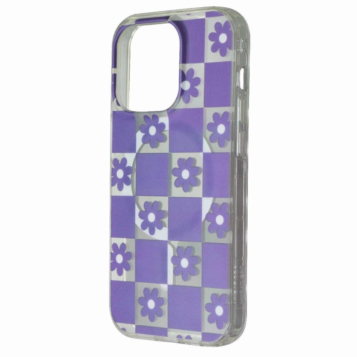 Durable Texture Finish Mybat Pro Mood Series for MagSafe for Apple iPhone 14 Pro - Retro Purple Floral