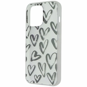 Wireless Charging Compatible Mybat Pro Mood Series Slim Case for Apple iPhone 13 Pro - Black Hearts