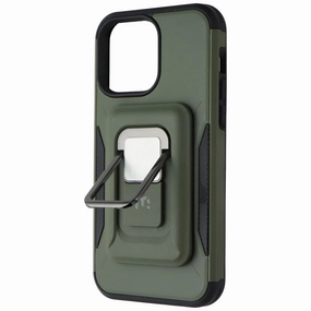 MyBat Pro Stealth Series Case with MagKick for iPhone 14 Pro Max - Army Green Gloss Texture
