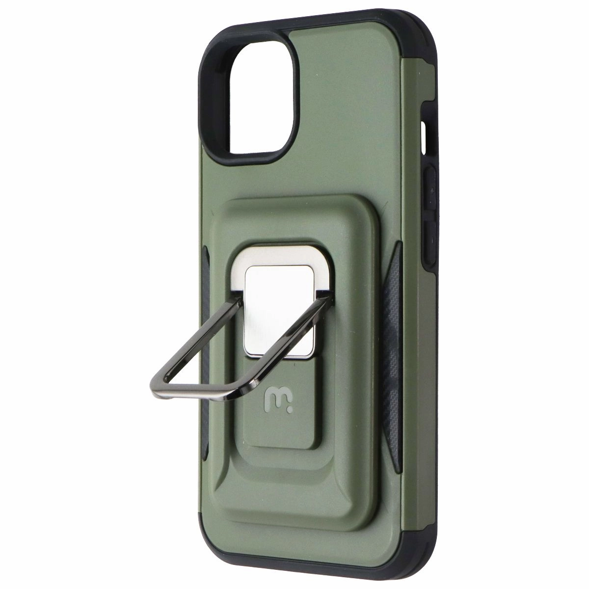 MyBat Pro Stealth Series MagKick Case for Apple iPhone 14 - Green/Black Modern Finish Minimal Shield Texture