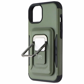 MyBat Pro Stealth Series MagKick Case for Apple iPhone 14 - Green/Black Modern Finish Minimal Shield Texture