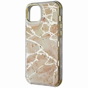 Everyday Style Soft Look Texture MyBat Pro Tuff Series Case for Apple iPhone 14 Plus - Pale Yellow / Silver