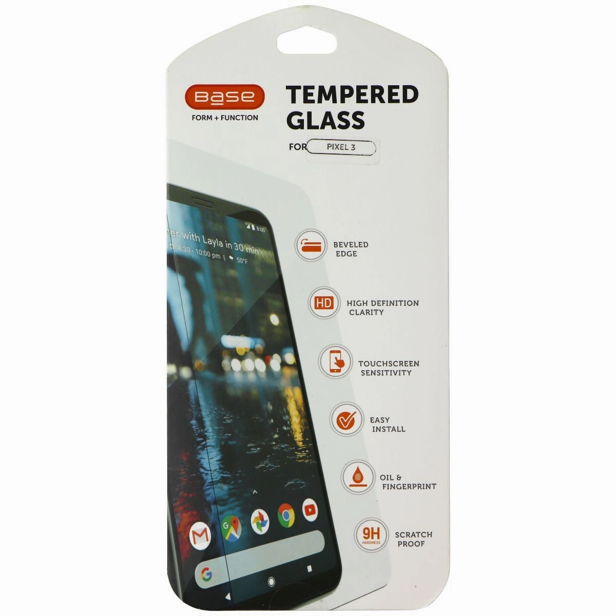 Base Tempered Glass Screen Protector for Google Pixel 3 Smartphones - Clear Screen Shield Pro Ultra