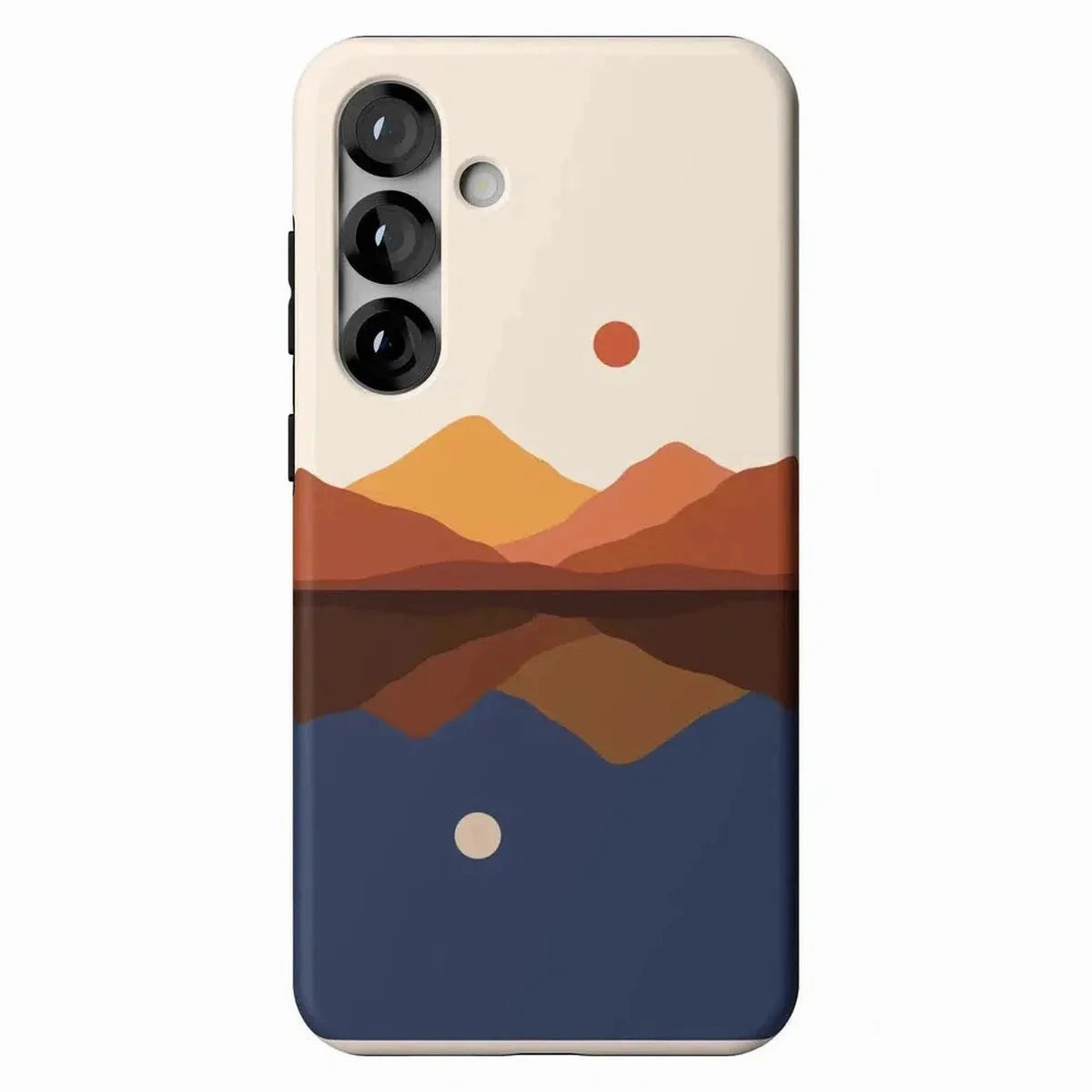 Matte Feel Rugged Texture Design Opposites Attract | Day & Night Colorblock Mountains Samsung Case