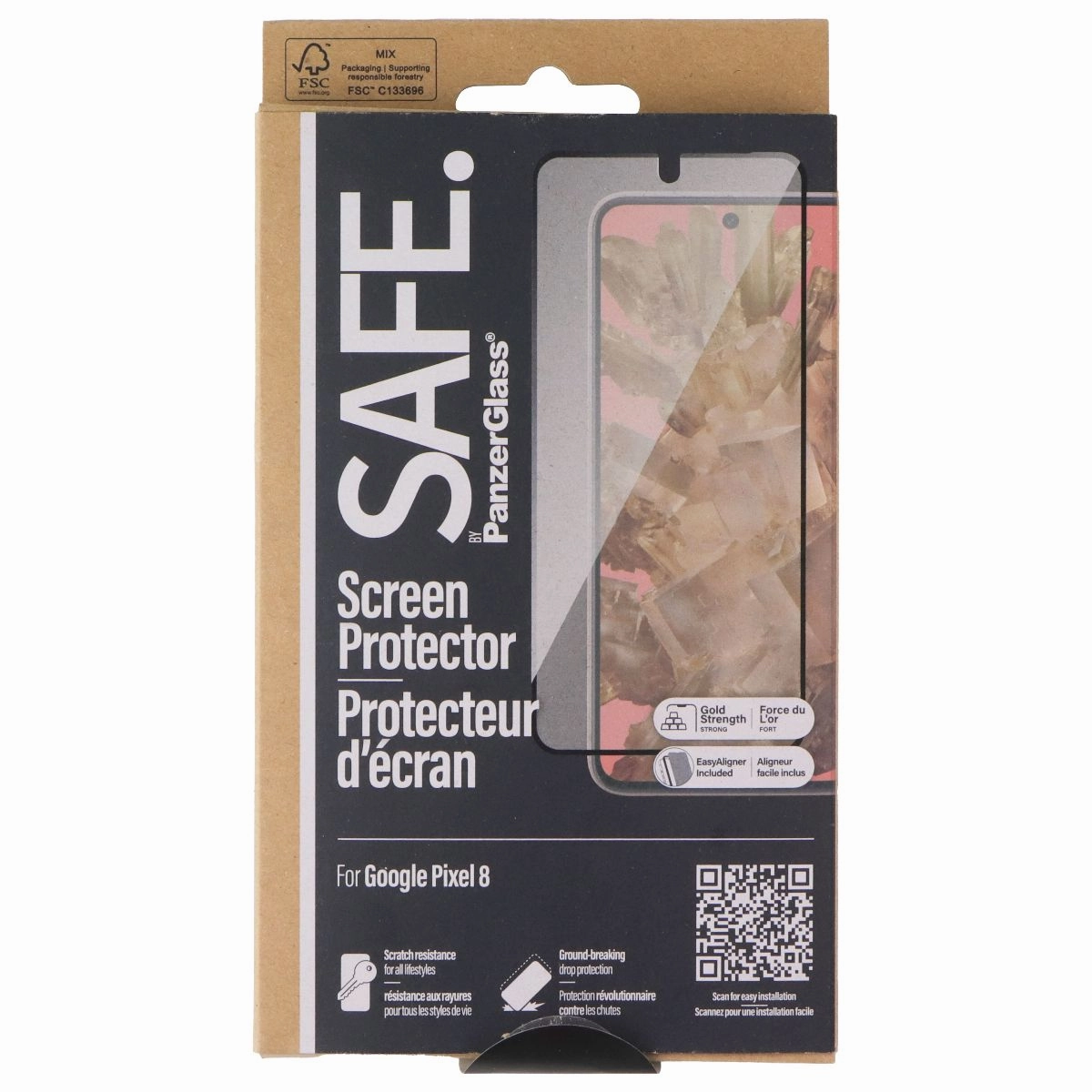 Tempered Glass Guard PanzerGlass SAFE. Series Tempered Glass Screen Protector for Google Pixel 8