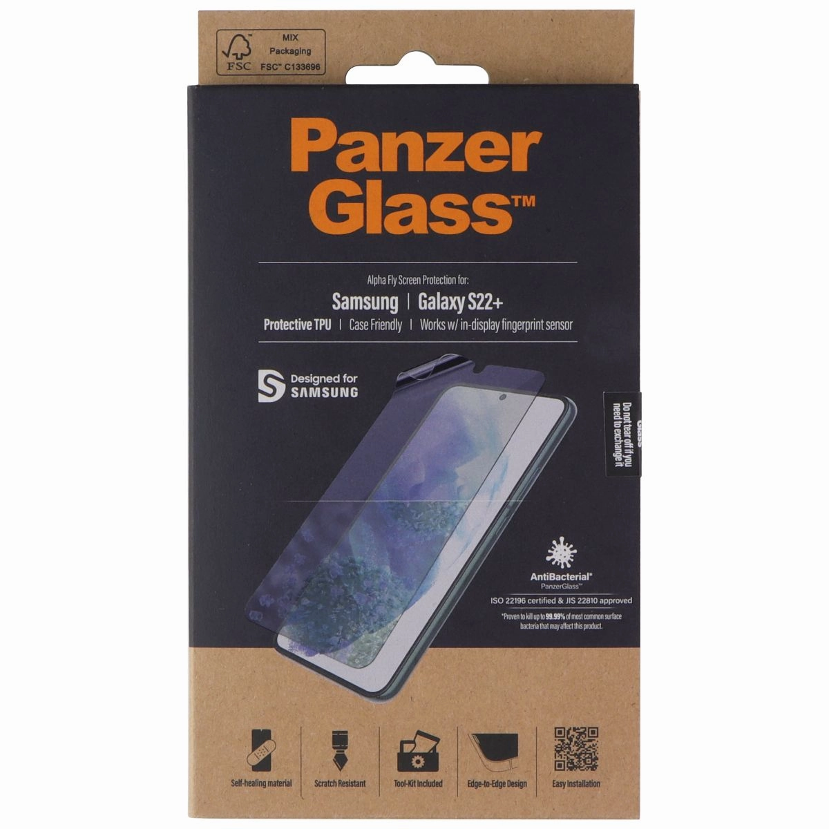 PanzerGlass TPU Screen Protector for Samsung Galaxy (S22 ) - Clear luxury phone protection Anti Fingerprint Film