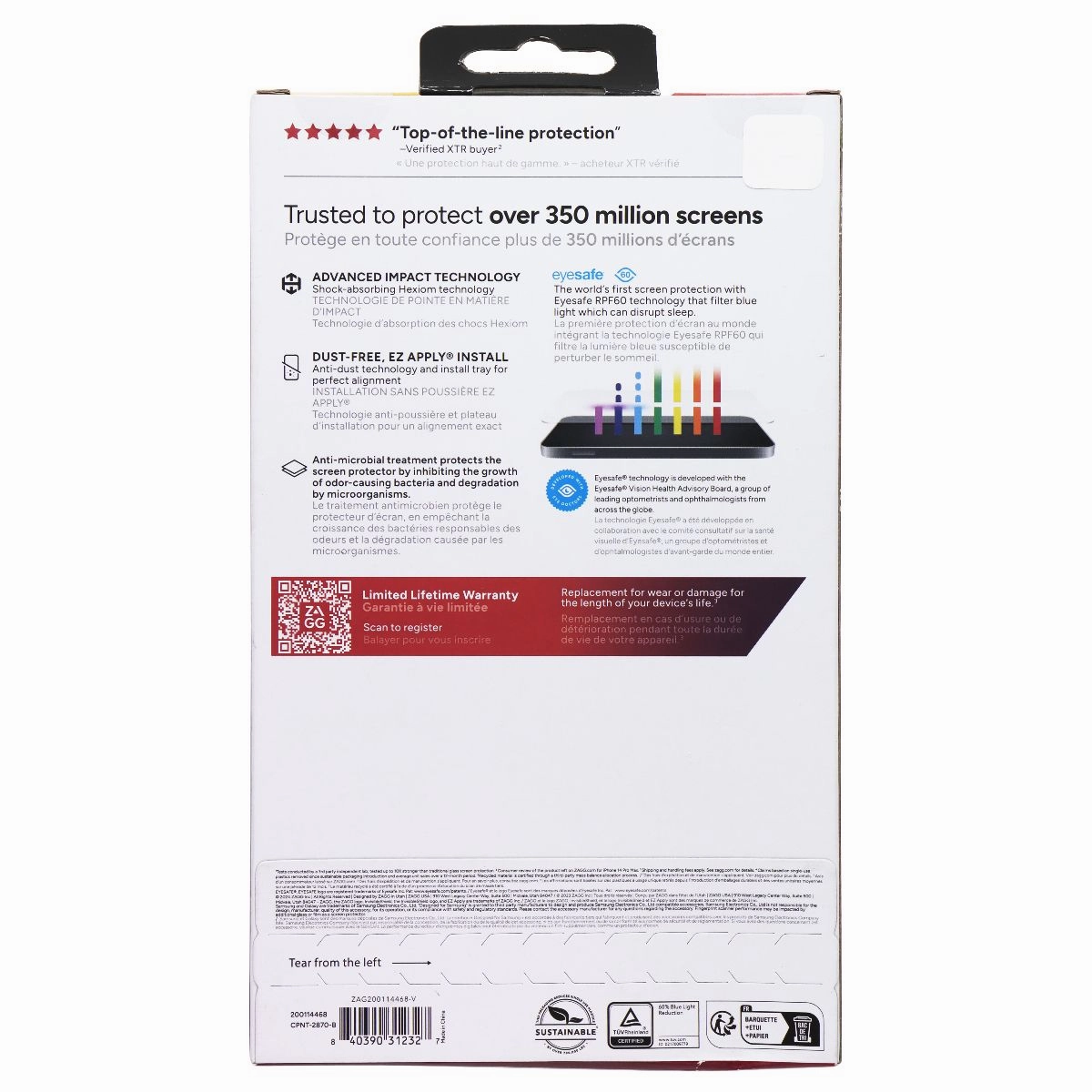 Screen Guard Layer HD Protection Guard ZAGG XTR3 Screen Protector for Samsung Galaxy Z Flip6 - Clear