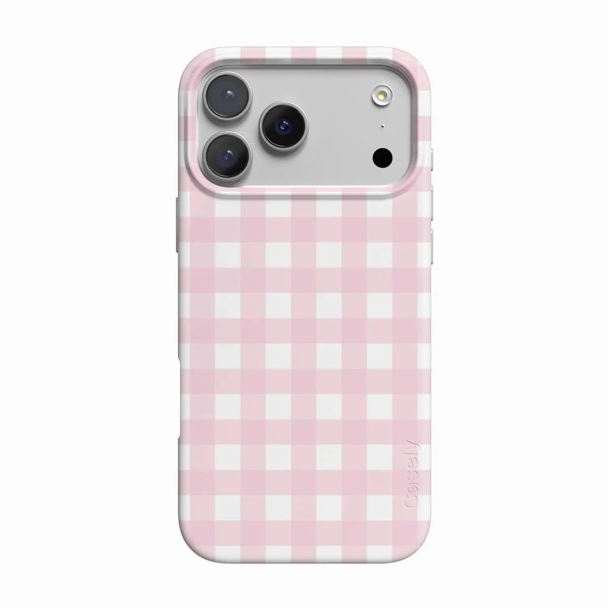 Minimal Shield Texture Premium Edge Design Pink Plaid | Sunday Best Case