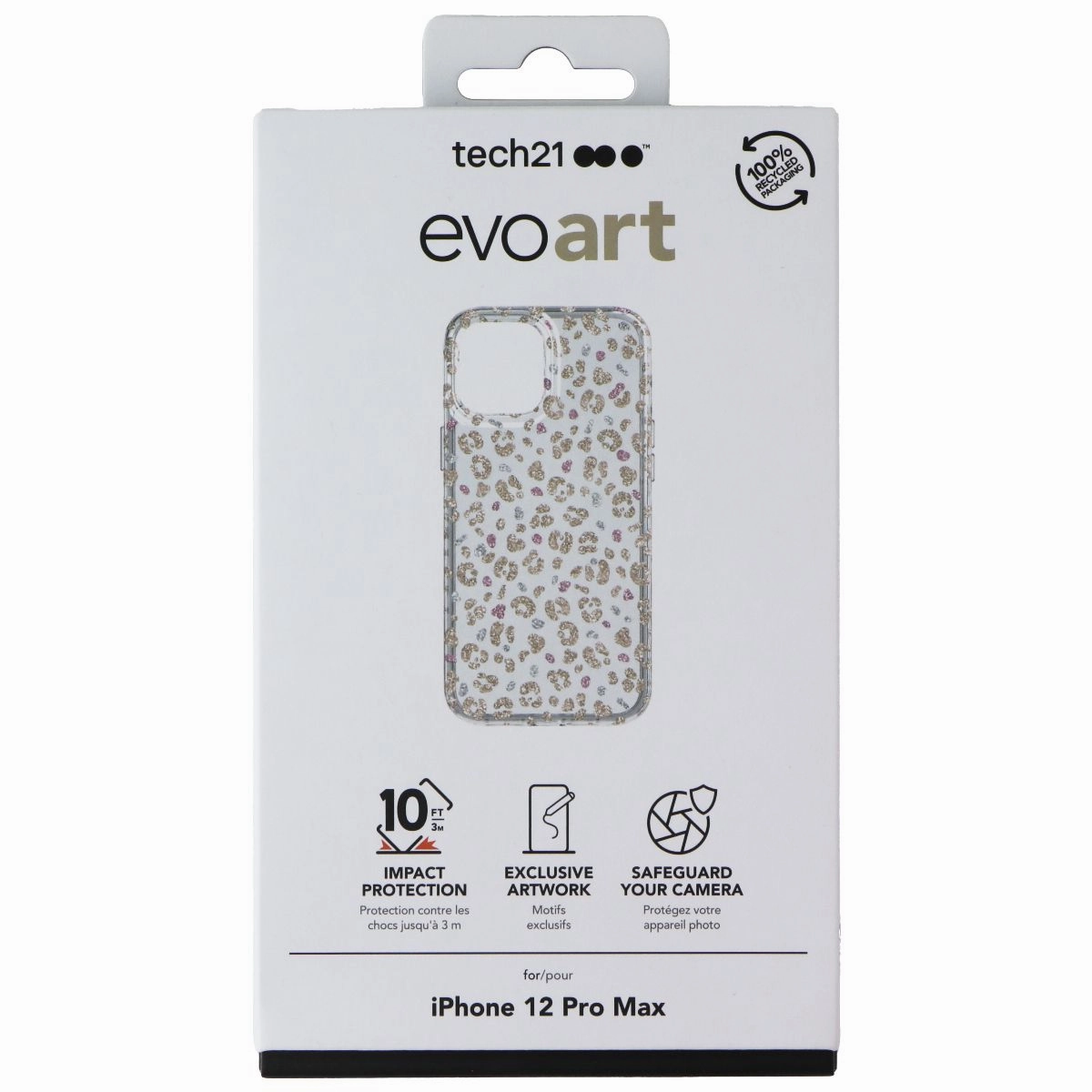 Scratch Resistant Tech21 EvoArt Phone Case for Apple iPhone 12 Pro Max - Leopard