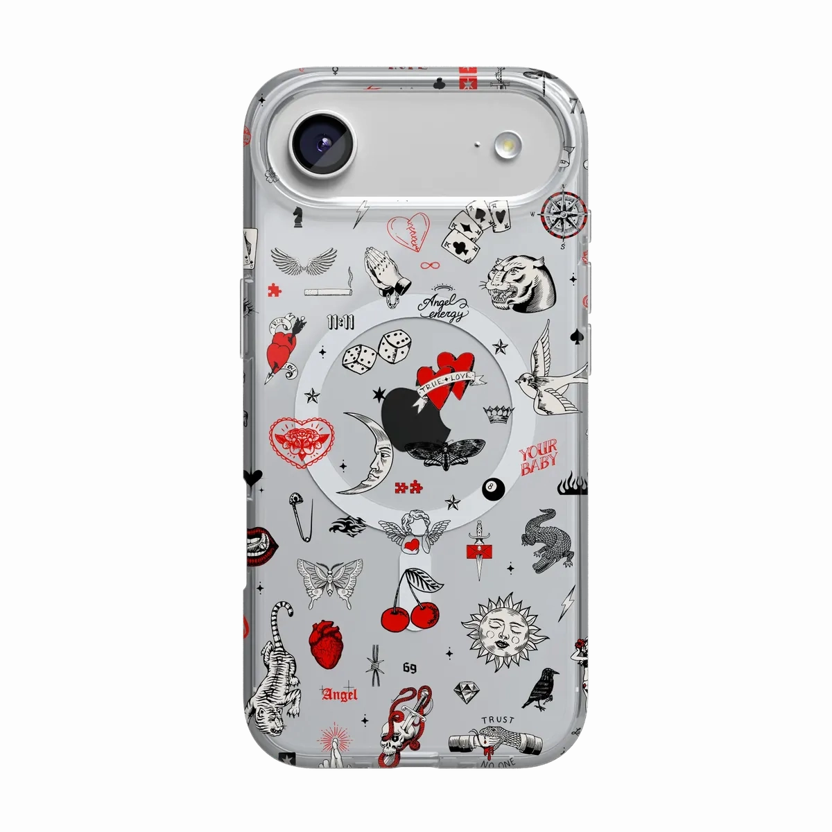 Not a Phase | Clear Flash Tattoo Case Glossy Texture Travel Ready
