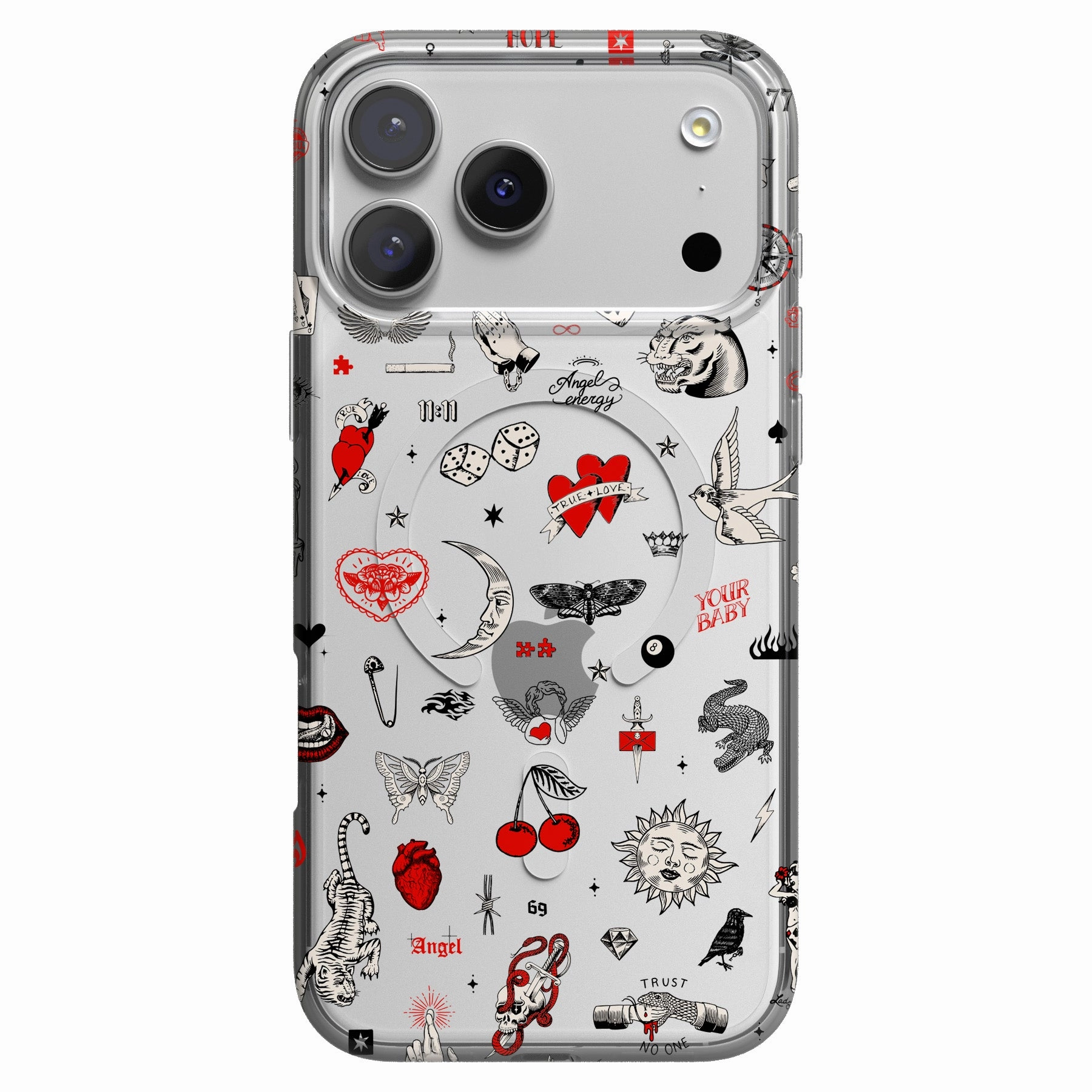 Luxury Layer Texture Portable Accessory Not a Phase | Clear Flash Tattoo Case
