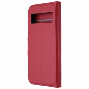 Generic Faux Leather Folio Case for Google Pixel 7 - Red Non slip grip Protective Surface