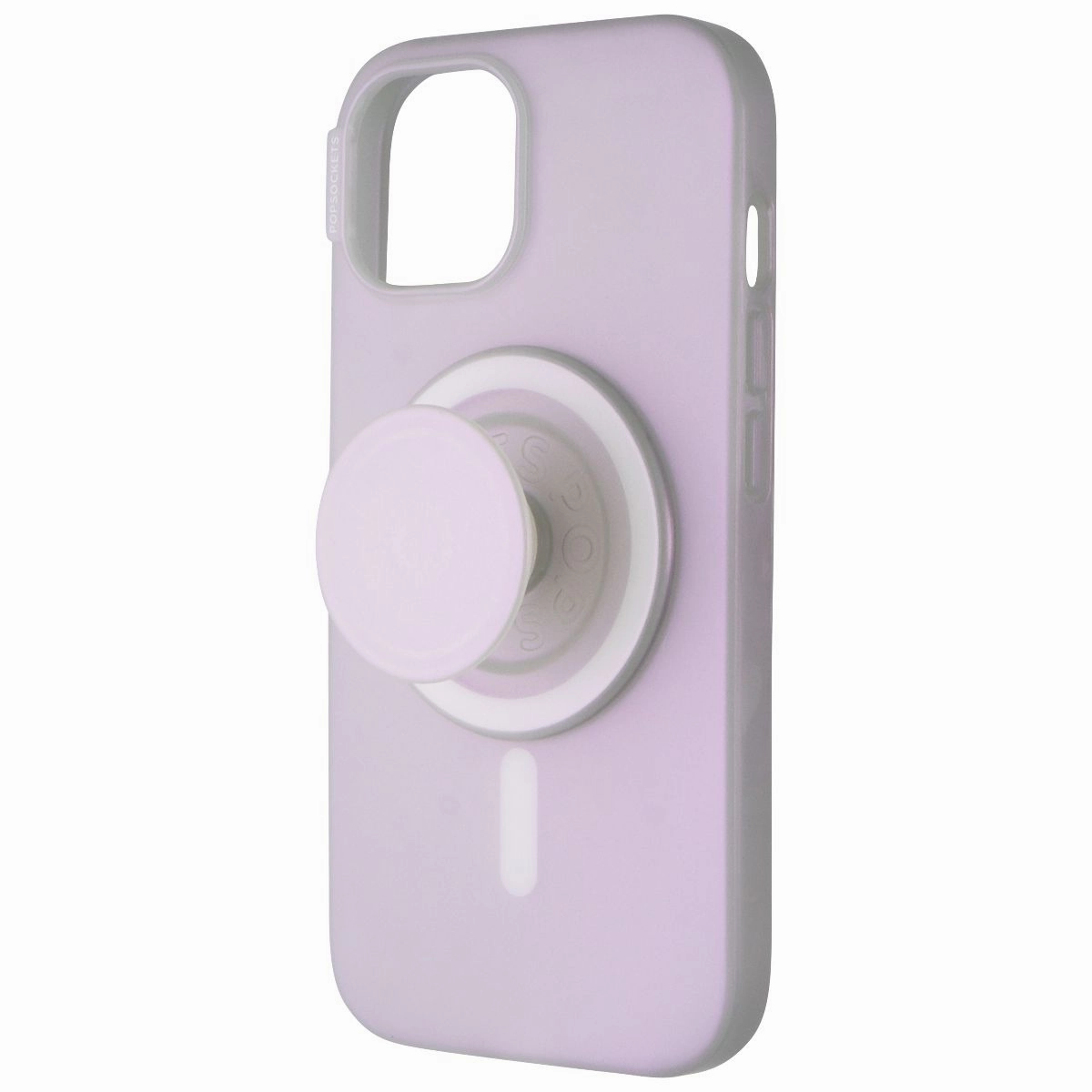 Hybrid Finish Texture PopSockets Phone Case for MagSafe for Apple iPhone 15 - Opalescent Clear