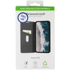 dbramante1928 Oslo Ultra Slim Wallet Case for Galaxy S24 - Black Matte Pattern Layer