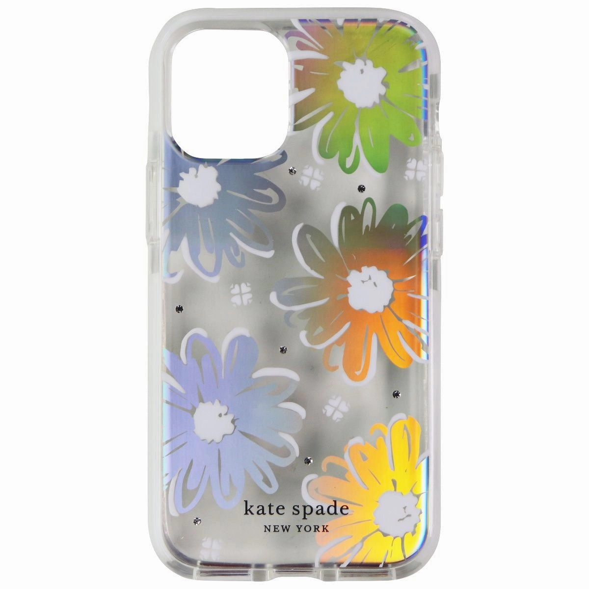 Strong Shell Desk Companion Kate Spade Defensive Hardshell Case for iPhone 12 mini - Daisy Iridescent Foil