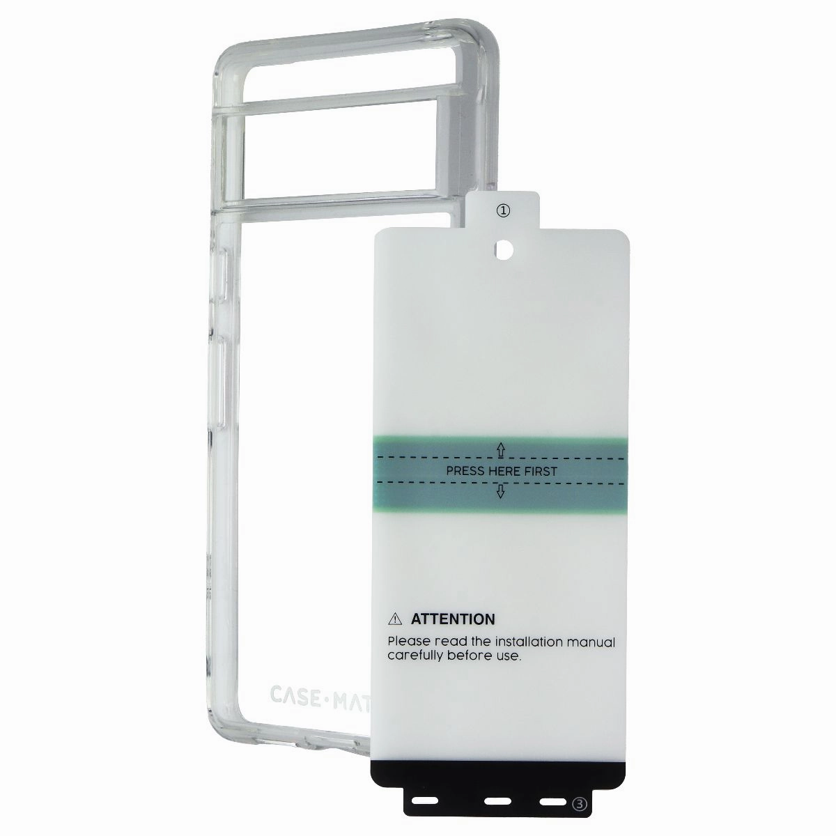 Durable touch Modern Grip Design Case-Mate Protection Pack Case & Screen Protector for Google Pixel 7 - Clear