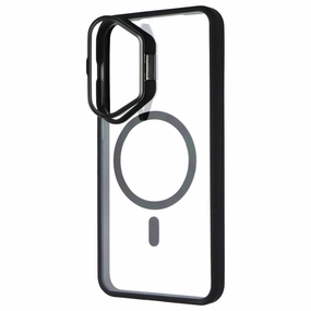 Prodigee KickIt Case for MagSafe for Samsung Galaxy S24  (Plus) - Clear / Black Smooth Pattern Finish Modern Function