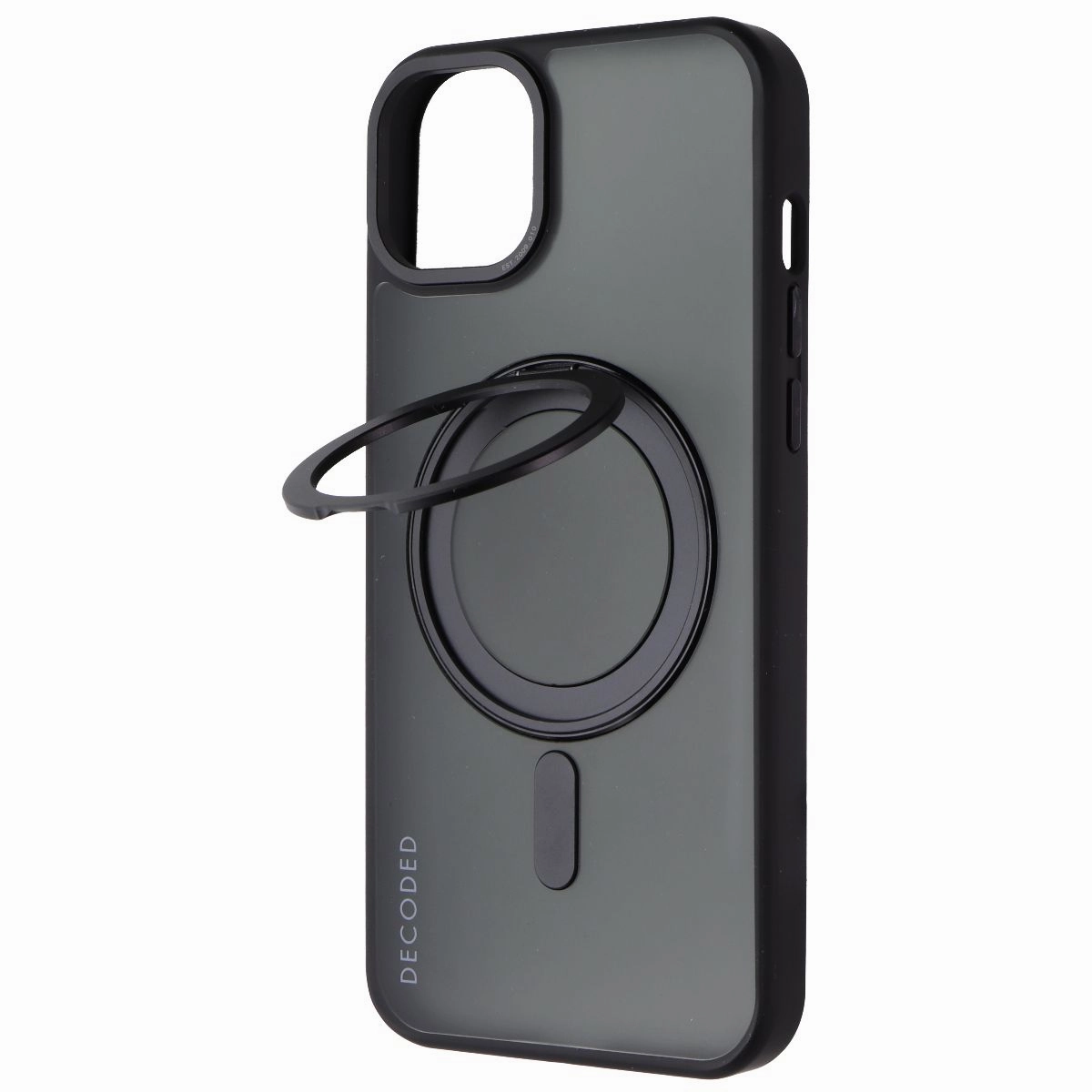 Decoded 360 Loop Stand Back Cover Case for MagSafe - for iPhone 15 Plus - Black Easy Access Comfort Fit