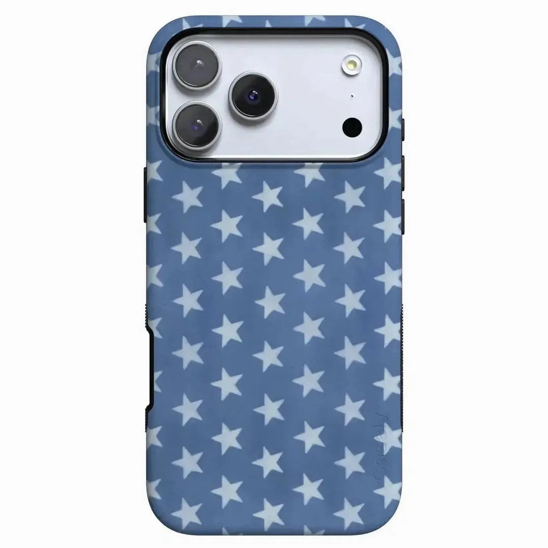 Everyday Comfort Transparent Shell Coastal Blues | Denim Stars Case