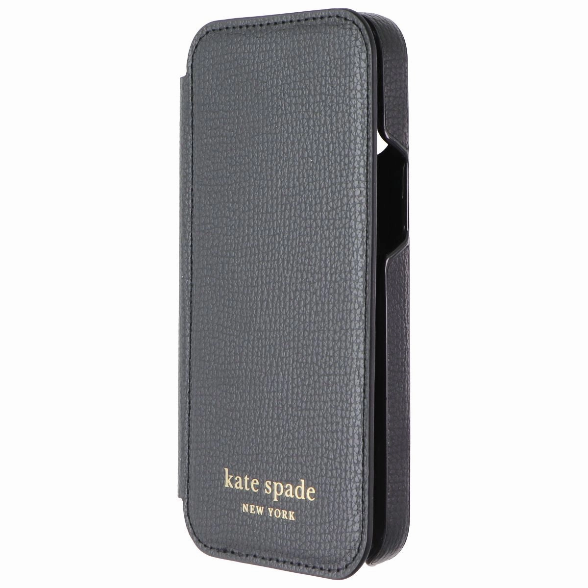Kate Spade New York Wrap Folio Case for iPhone 12 mini - Black Comfort Grip Portable Case