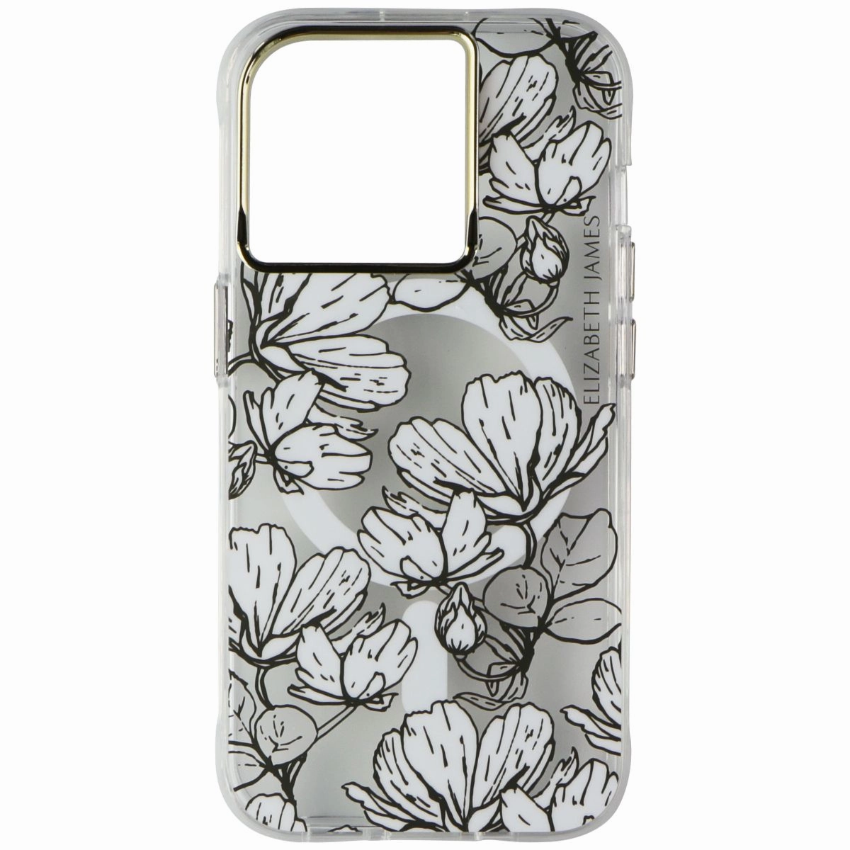 Frosted surface Elizabeth James Case for MagSafe for iPhone 15 Pro - Sunday in Soho Clear/Gold