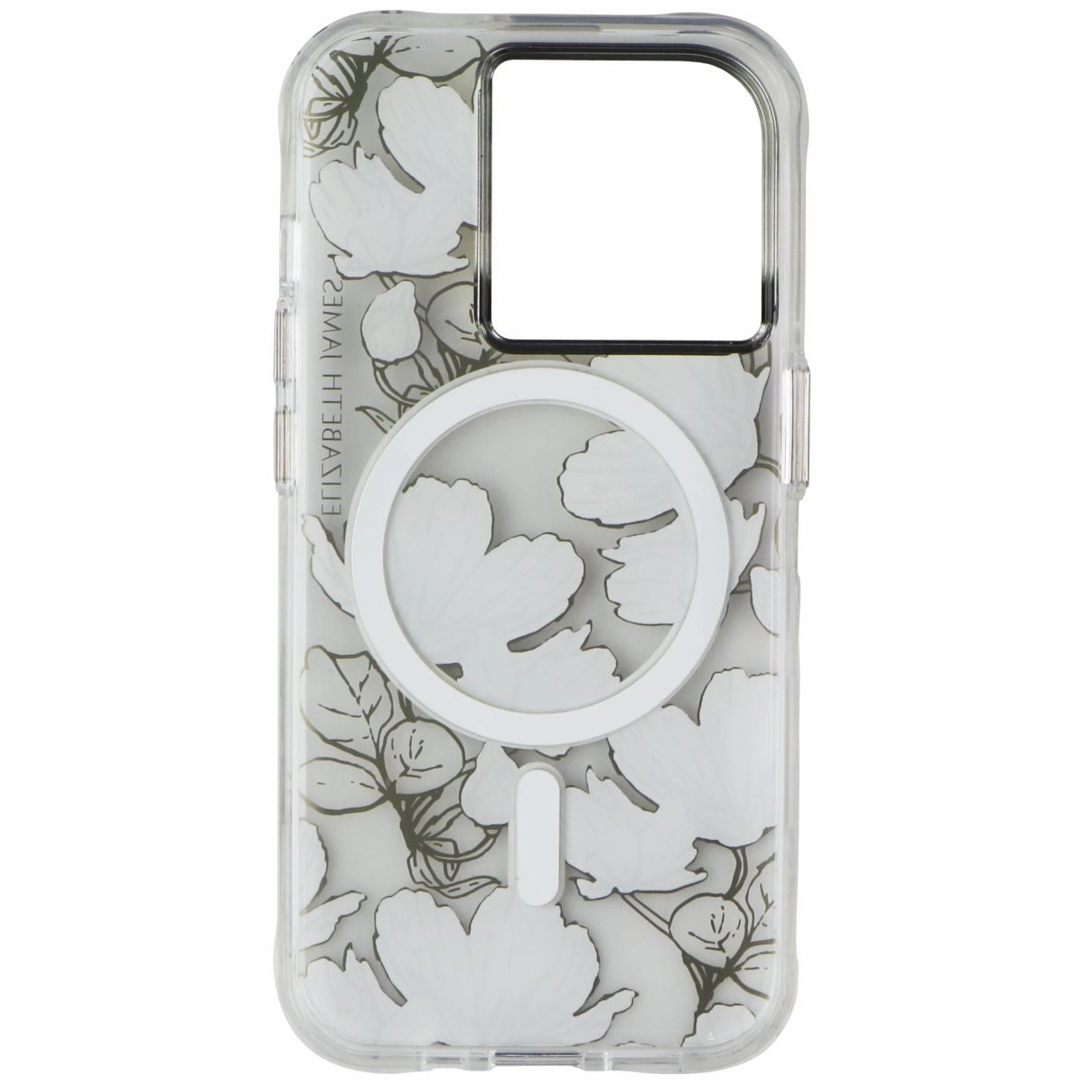 Polished Finish Texture Portable Shield Elizabeth James Case for MagSafe for iPhone 15 Pro - Sunday in Soho Clear/Gold