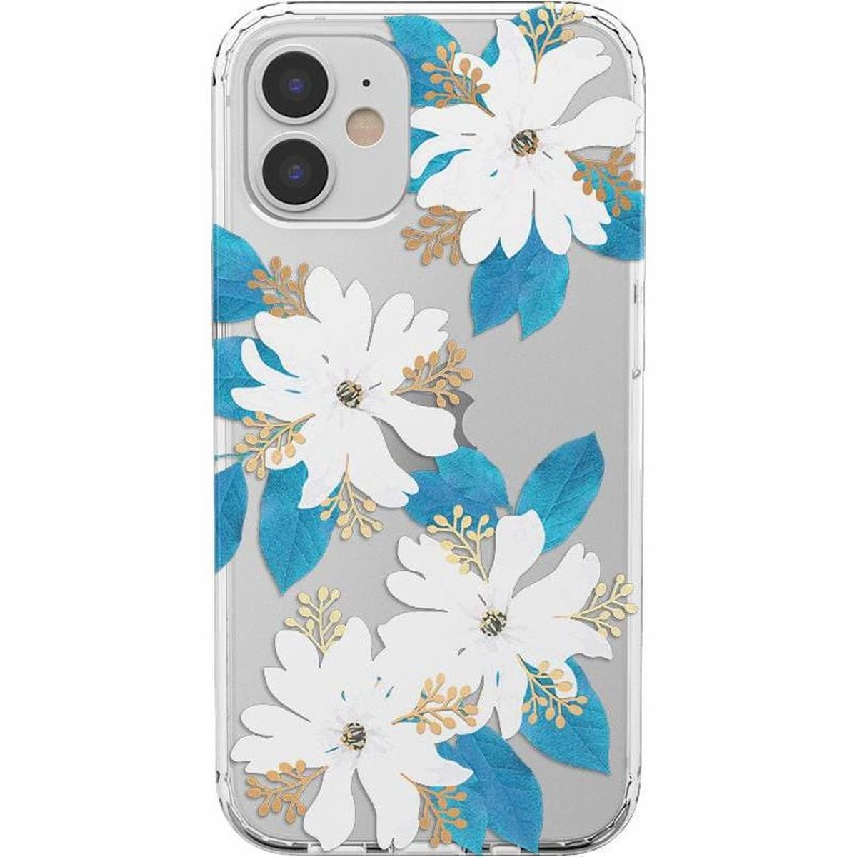 Vivid Finish Forget Me Not | Blue and Gold Clear Floral Case
