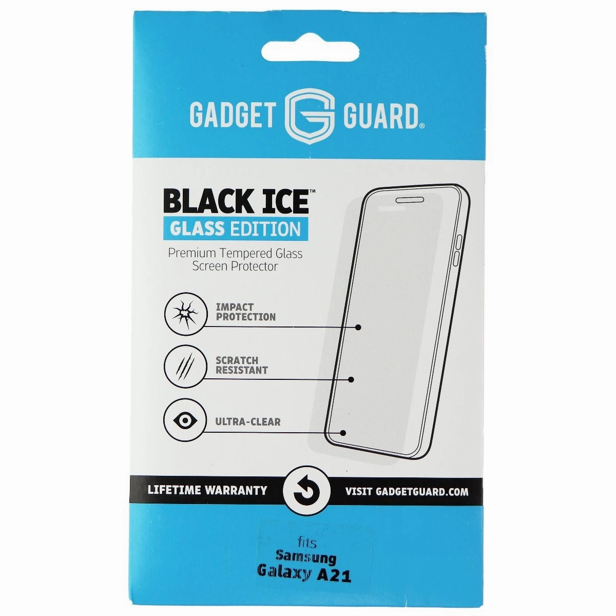 Screen Guard Ultra Elite Max Plus Gadget Guard Black Ice Edition Tempered Glass for Samsung Galaxy A21