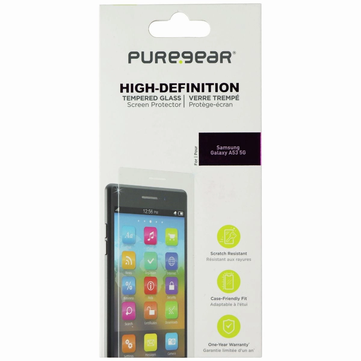 PureGear High-Definition Tempered Glass for Samsung Galaxy A53 5G - Clear Nano Coating Guard