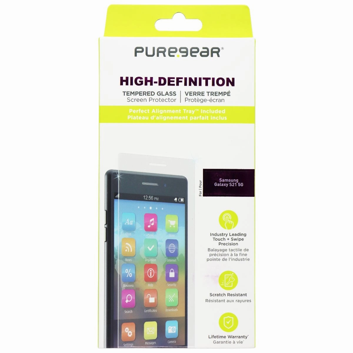 PureGear High Definition Tempered Glass Screen for Samsung Galaxy S21 5G - Clear professional screen saver Visual clarity