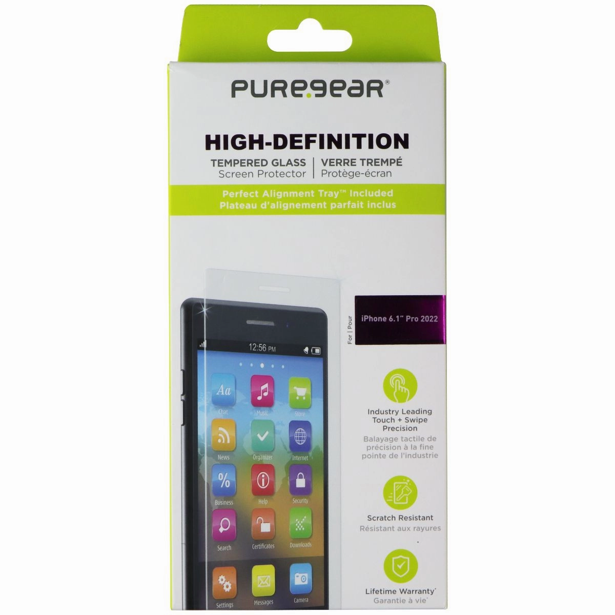 reusable screen protector smooth curved protector PureGear High-Definition Tempered Glass Screen Protector for Apple iPhone 14 Pro
