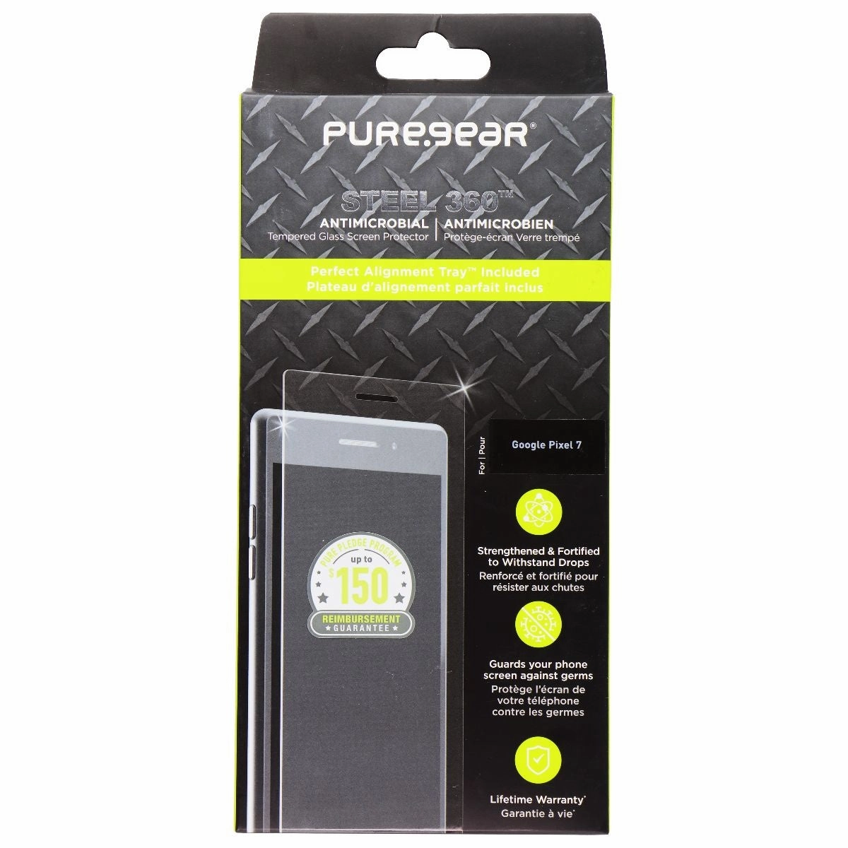 Screen Reinforcement Tablet Screen Armor PureGear Steel 360 Screen Protector for Google Pixel 7 - Clear