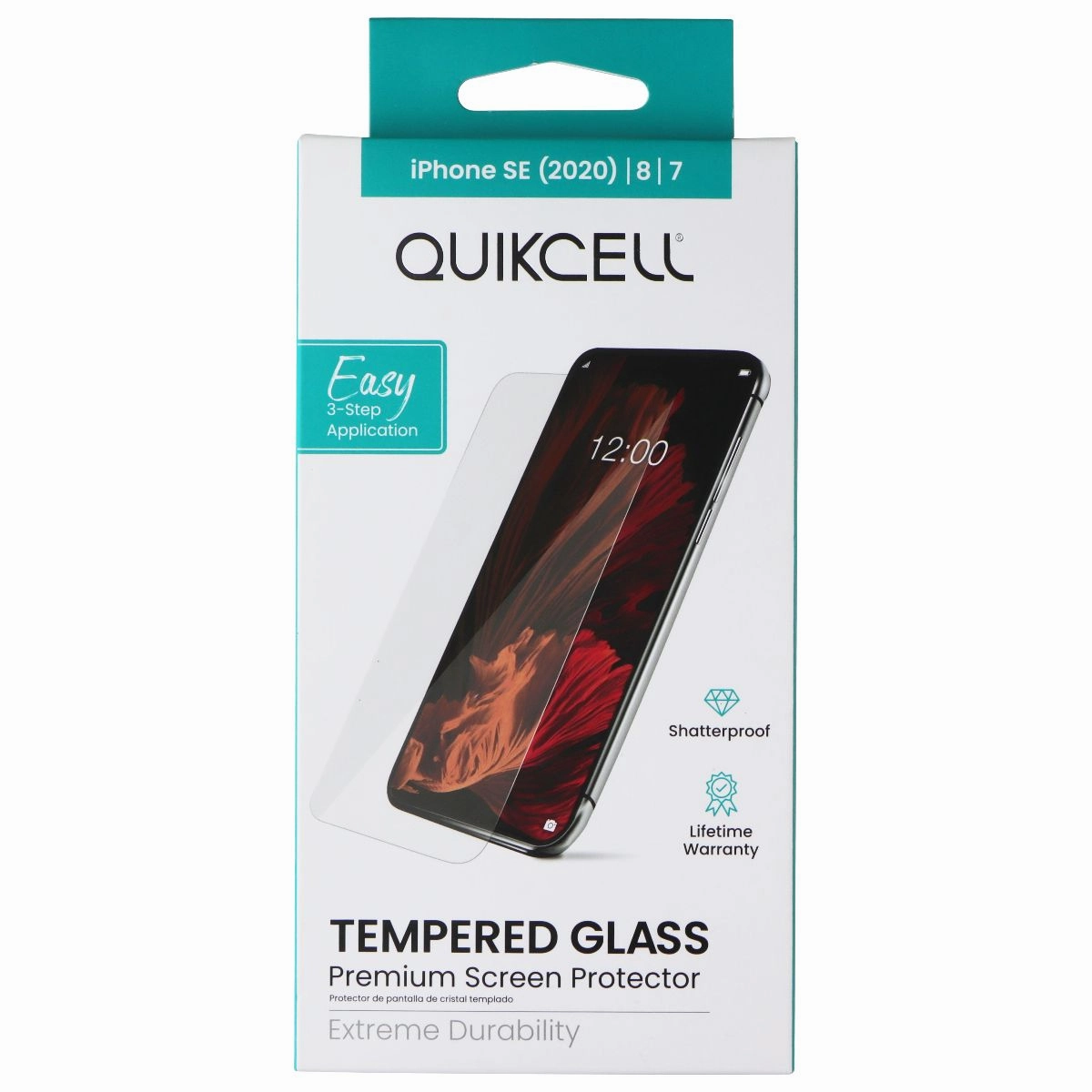 Quikcell Tempered Glass for Apple iPhone SE (2020) / 8 / 7 Screen Coverage Screen Armor Max Elite