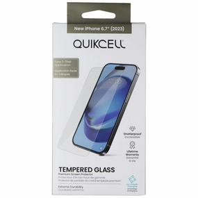 Quikcell Tempered Glass Screen Protector for Apple iPhone 15 Plus Gaming use
