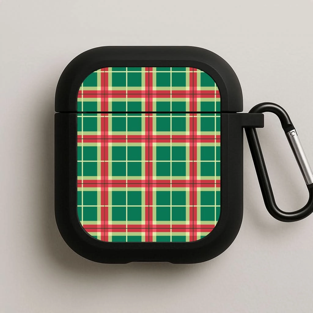 Red And Green Tartan II Christmas Pattern AirPods Case Premium Smooth Shell