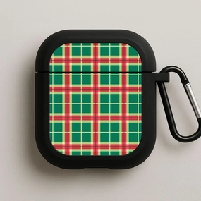 Red And Green Tartan II Christmas Pattern AirPods Case Premium Smooth Shell