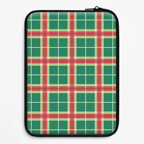 Red And Green Tartan II Christmas Pattern Laptop Sleeve Modern Look