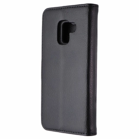 Luxury Accent StrongNFree Moderna Plus Series 2-in-1 Wallet Case for Galaxy A8 (2018) - Black