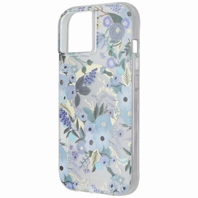 Wireless Compatible Simple Style Rifle Paper Co. Case for MagSafe for Apple iPhone 15/14/13 - Garden Party Blue