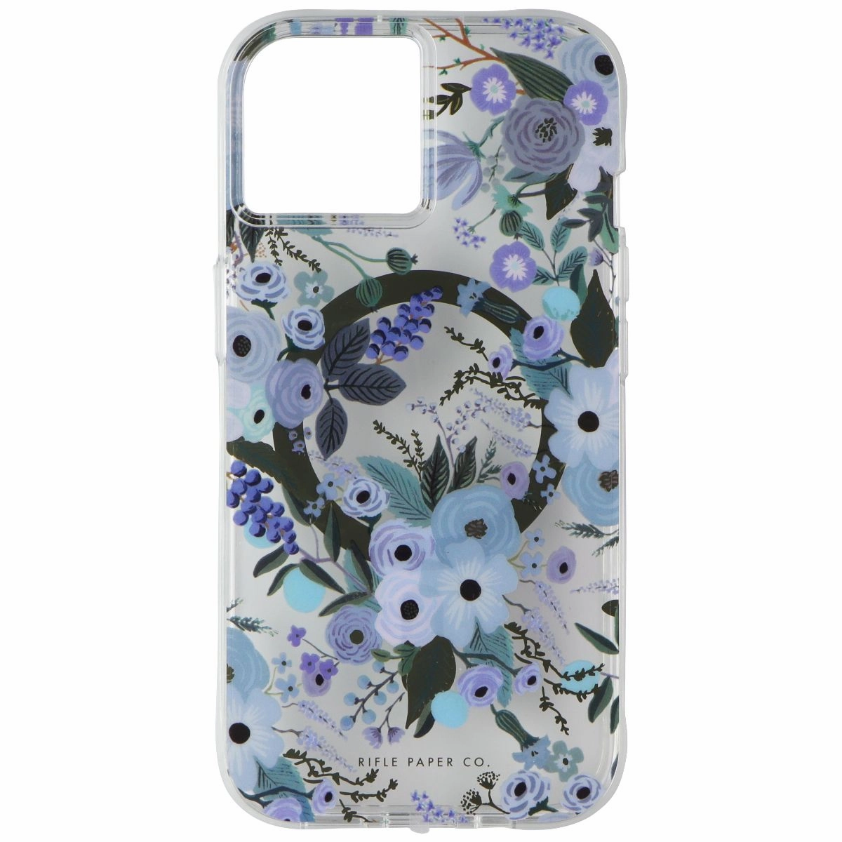 Rifle Paper Co. Case for MagSafe for Apple iPhone 15/14/13 - Garden Party Blue Hard Plastic Matte Texture Surface