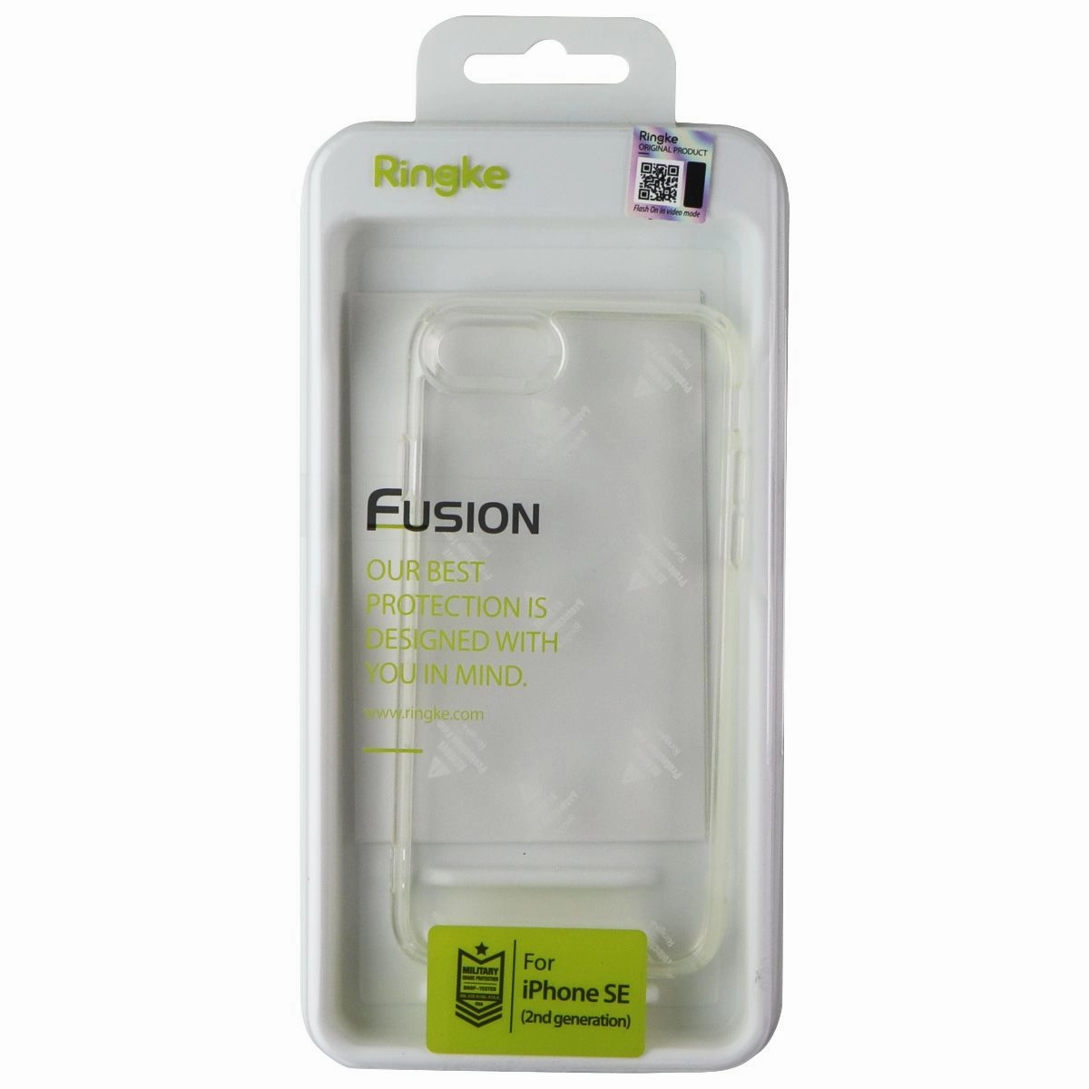Soft touch layer Ringke Fusion Series Case for Apple iPhone SE (2nd Gen) - Clear