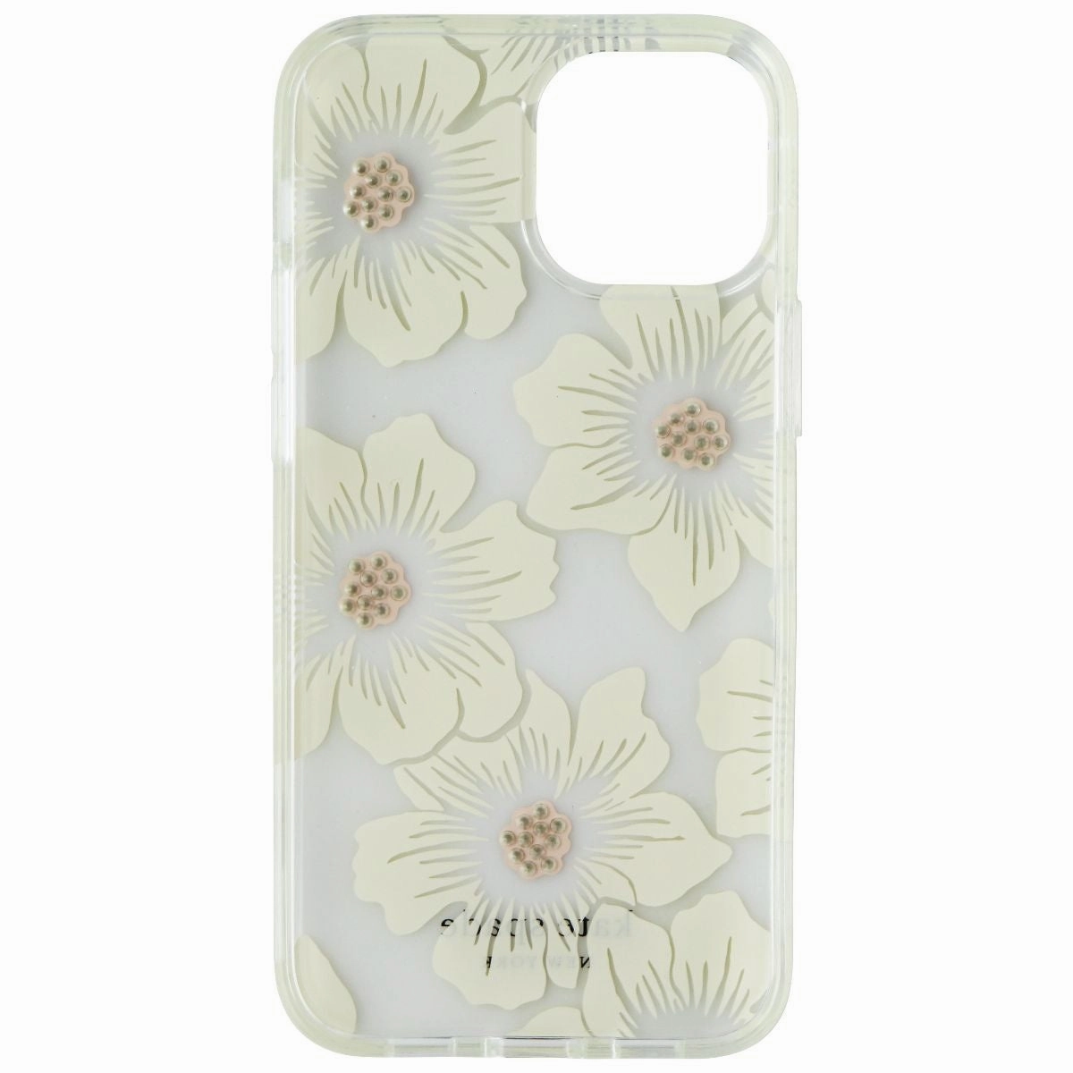 Kate Spade Protective Hardshell Case for iPhone 13 mini - Hollyhock Floral Clear Durable Surface Design Hard Edge