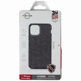 Slim Comfort Smooth Pattern Finish ITSKINS Hybrid // Spark Series Case for Apple iPhone 12 Pro Max - Sparkle Smoke
