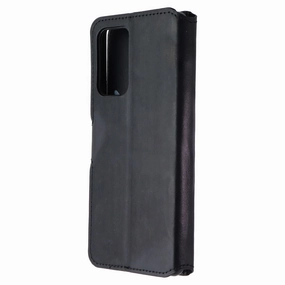 MyBat MyJacket Wallet Folio Case for Samsung Galaxy A52 (5G) - Black Leather Drop Protection Flexible Edge Texture