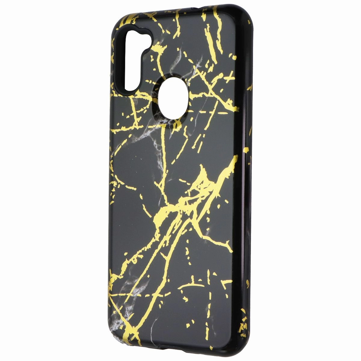 MyBat Fuse Hybrid Series Case for Samsung Galaxy A11 - Black Marble Tactile Buttons Rugged Design Style