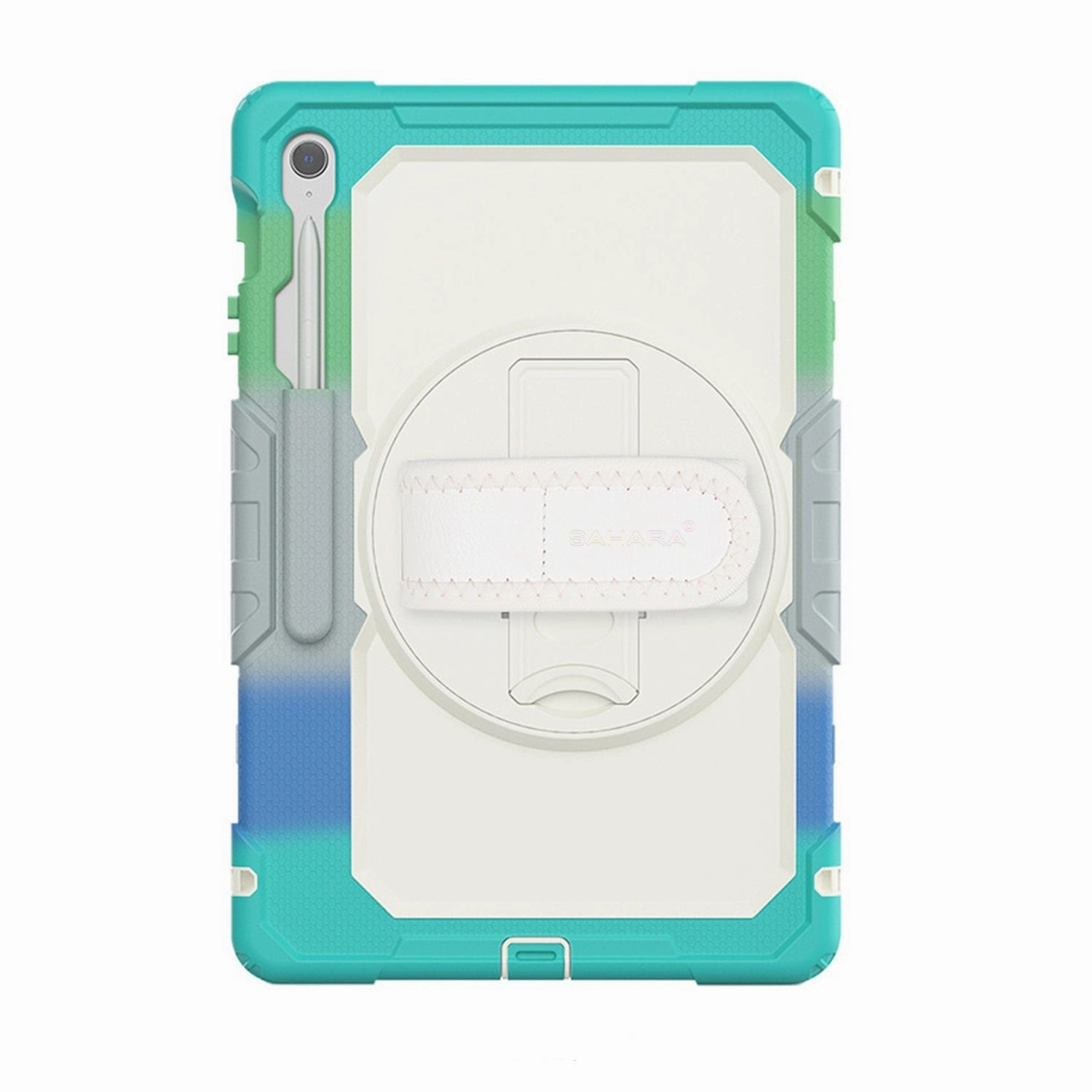 Tech Accessory Foldable Cover Samsung Galaxy Tab S10 FE  Heavy Duty Kid Proof Case - Built-in Hand Strap and Kickstand | Wander Series