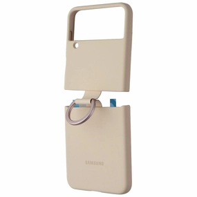 Samsung Official Silicone Cover with Ring for Samsung Galaxy Z Flip4 - Pink Comfort Layer Texture Protective Look