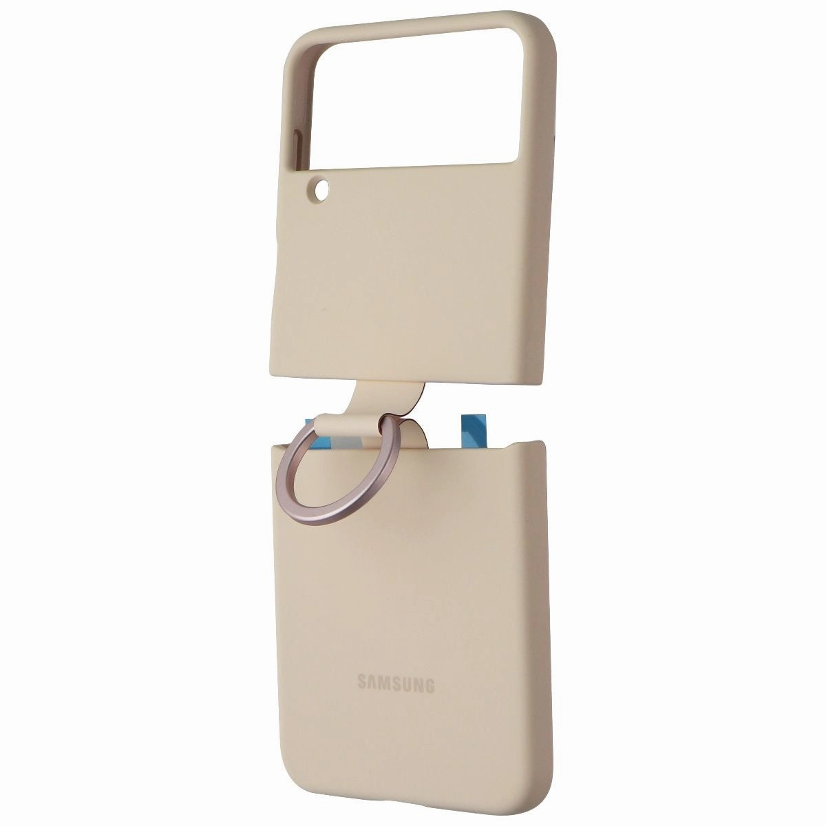 Samsung Official Silicone Cover with Ring for Samsung Galaxy Z Flip4 - Pink Comfort Layer Texture Protective Look